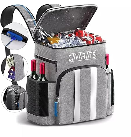CAVARATS Sac à Dos Isotherme 35 L - Garde 54 canettes au Frais jusqu'à 24 Heures - Imperméable et léger - Parfait pour Pique-Nique, randonnée et Plage