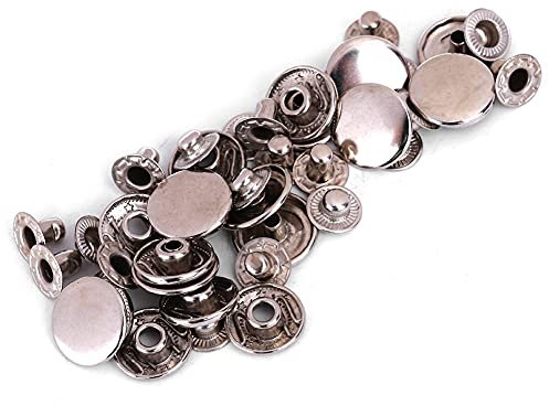 Tissting Juego de 50 Botones de Presión de Latón - 10mm, 12.5mm, 15mm, Ideal para Ropa, Cuero y Jeans, Fácil Instalación, Amplia Aplicación en Manualidades y Costura