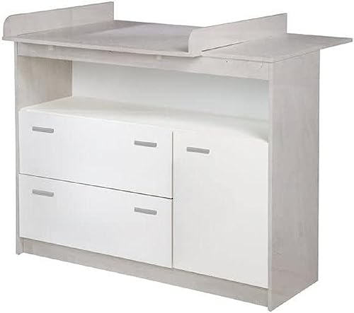 roba Wickelkommode ‚Julia‘, mit abnehmbarem Wickelansatz, breit, 2 Schubladen, Wickelhöhe 90,5 cm