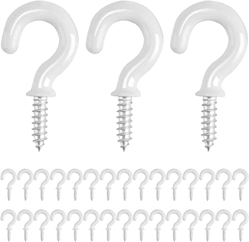oumuik - 30 crochets à vis blanc, crochets de plafond de 1/2 pouce pour visser