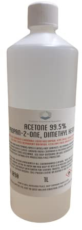 Custom Chemical Supplies Acetone 1 Litre Acrylic Nail Remover Premium UV/LED Gel Nail Polish Remover, Clear