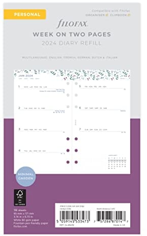 FILOFAX Kalendereinlage Garden week to view Illustrated Diary Refill Pack Personal 2024