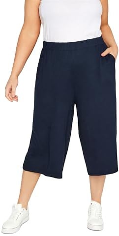 Yours Curve Navy Culottes - Women's - Plus Size Curve