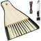 2Pcs Mini Dustpan and Brush Set, Heavy Duty, Small Metal Dustpan and Bamboo Handle Brush, Portable Table Top Cleaning Set for Keyboard, Dining Table, Kitchen, Office
