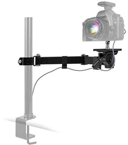 Duronic Camera Arm CM01, Camera Mount for Monitor Stand, Adjustable Swivelling and Rotating Tripod Arm for Podcasts, Zoom, Vlogging, Recording, Studio, Broadcasting, Gaming - Black