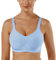 Vertvie Damen 1/2/3er Set Sport BH Einfarbig Ohne Bügel Bustier Klassische Bequem Stretch Bra Mittle Halt Gepolstert Wohlfühl-BH(Baby Blau,XL)