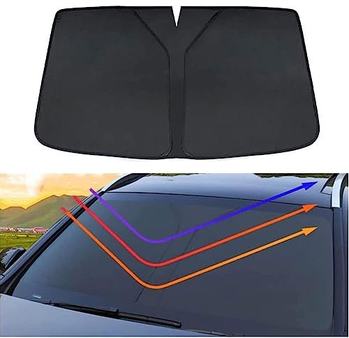 Parasol de Parabrisas de Coche para Au-di Q3/Q3 Sportback 2019-2023, Ventana Delantera Protector Solar Parasol Plegable Bloqueado UV Cubierta,A/Black