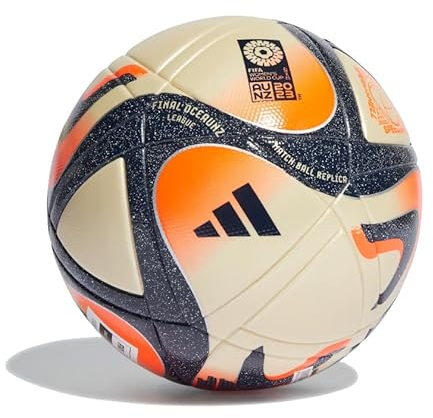 adidas Ballon de football pour la finale de la Coupe du monde de la Ligue - Unisexe - Pour adulte - Or métallisé/bleu foncé - Denim acide/orange solaire/argent métallisé, 5