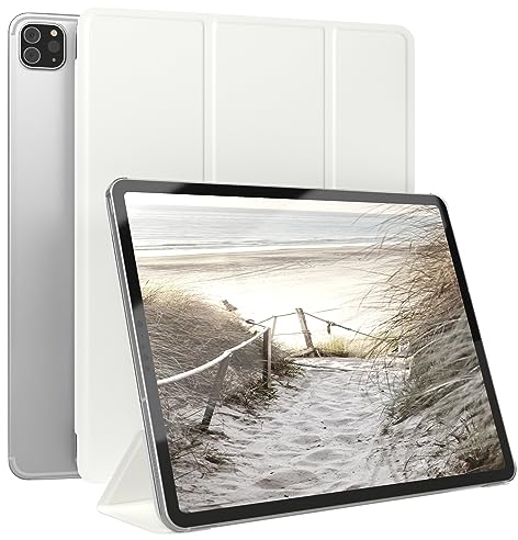 EAZY CASE - Coperchio di protezione per Apple iPad Pro 12,9 (2018/2020/2021/2022) Smart Cover Tablet Smartcase per alzarsi in piedi, con funzione di stand Sleep Wake Up, in pelle sintetica, Bianco