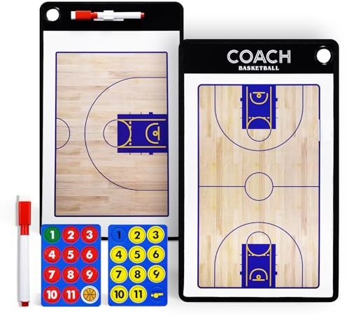 Joyeee Doppelseitigen Taktiktafel Professional Taktikboard Basketball Premium Planen Strategie Coaching Board Ausrüstung Zubehör für Fußballtrainer Geschenke Spiele Sport 34 x 23 x 2 cm
