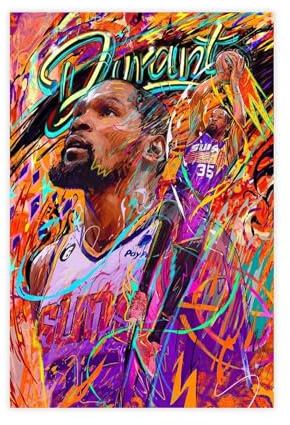 dalouh Kevin Durant Poster Baskerball Portrait Bild Leinwand Poster Schlafzimmer Dekor Sport Landschaft Büro Zimmer Dekor Geschenk Unrahmen: 40 x 60 cm