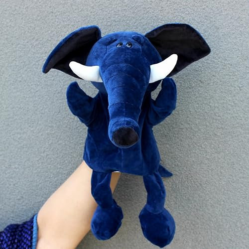LOMTRATS Tier-Handpuppen für Kinder, Kleinkinder, inklusive Wolf, Tiger, Löwe, Affe mit Beinen, perfekt für Geschichtenerzählen, Unterricht, Vorschule, Geburtstagsgeschenke, B-blauer Elefant