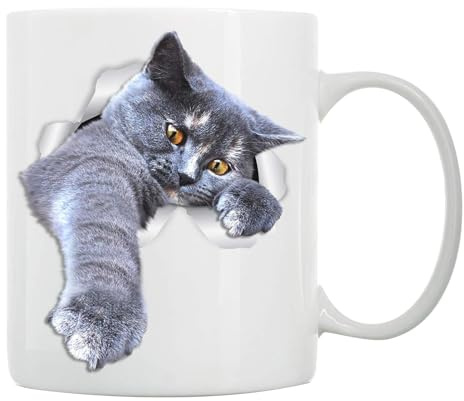 Ceramic Cat Mug, 350ml Ceramic Coffee Mug, Cat Lover Mug, Creative 3D Cat Mug, Mug Cat Coffee Mug, Ceramic Tea Mug, Ceramic Travel Mug, Women Novelty Coffee Mug for Adults Men Women Boys Girls
