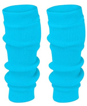 ANZEE Leg Warmers for Kids Stay Warm and Stylish, Kids's Knitted Ankle Warmers 80s Party Dance Sports Yoga Accessories & Ice Skating (Turquoise)
