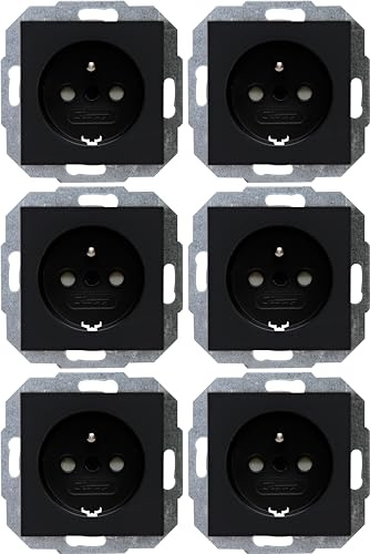 Kopp Athenis BL-M Schutzkontakt, Zentralschutzkontakt, 1x 6 Stück, schwarz matt, 956350057