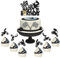 25 Stück Motorrad Tortendeko Schwarz Glitter Motocross Dirt Bike Cupcake Toppers für Sport Motocross Thema Kuchen Deko Mann Junge Geburtstag Party Kuchen Dekoration