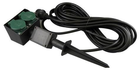 Ac-Gartensteckdose mit Erdspieß, 10 m.