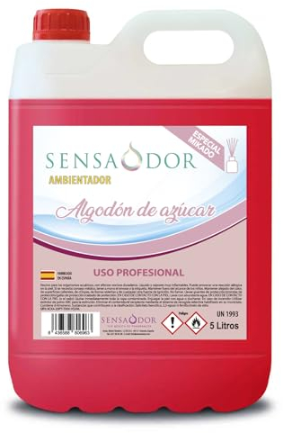 Ambientador recambio para mikados en garrafa de 5 L. Sensaodor (Algodón de Azúcar)