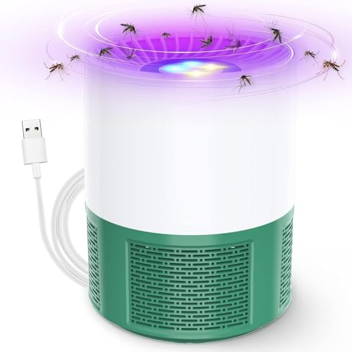 Elektrisch Fliegenfalle, Insektenvernichter Elektrisch Mückenfalle Tragbare UV Fliegenfalle Mückenschutz Stumm USB Mückenlampe Moskitoschutz Insektenfalle für Haus Aussen Camping Garten