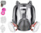 Industrie-Atemschutzmasken,Gesichts-Atemschutzmaske | Industrial 6800 Vollgesichtsmaske mit Filtern - Antibeschlag-Linse, High-Definition-Spiegelgesichts-Atemschutzmaske für Holzbearbeitung, Malerei