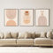 VTRXEG Abstrakte Leinwandbild,Boho Abstrakt Line poster set, Modern Minimalismus Kunstdrucke, Für Wohnzimmer Schlafzimmer Wand Dekorative Bilder Ohne Rahmen (Orange-2, 3x60x90cm, Ungerahmt)