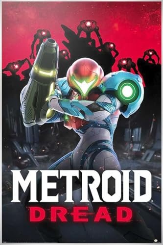 Grindstore Metroid Dread Shadows Maxi-Poster, Rot, laminiert