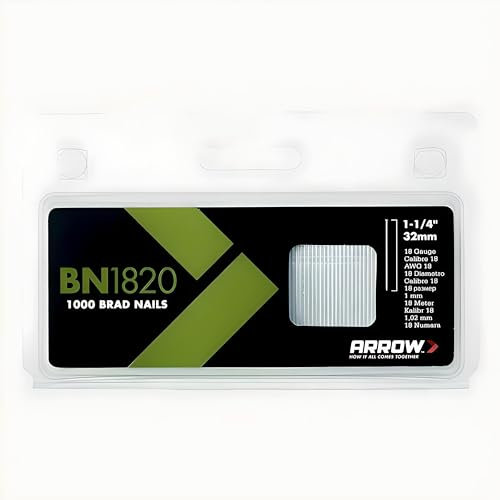 AMK® Arrow Brad Nails Box of 1000 BN1820 18 Gauge 1 1/4 32mm For Home and Professional Projects