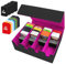 Scatola per Carte per Oltre 2800+ Carte, Scatole per Carte Collezionabili con 10 Divisori Colorato, Scatole per Mazzi Magnetici Premium, Custodia in pelle PU per Carte Magic the Gathering(Nero Viola)