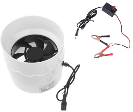 YUEHUINIAO Adjustable Speed 110mm Duct Fan with 12V Clip On Controller for Kitchen & Bathroom Ventilation Efficient Air Circulation