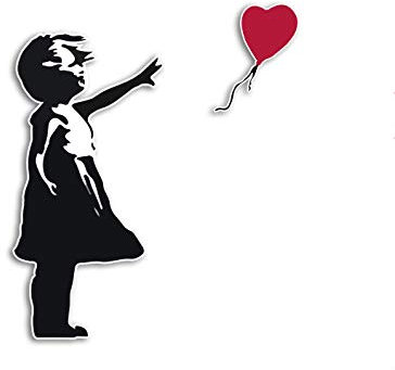 Banksy Aufkleber Streetart Graffiti Vinyl Sticker Art Kunst Deko Wetterfest UV-Beständig (Love Fly Away)
