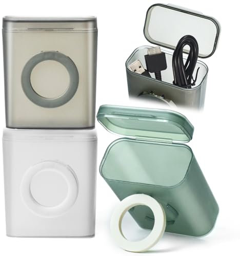 Ladekabel Organizer Transparent, Kabel Organizer Box mit Ständer, Kunststoff, Kabel Aufbewahrungsbox für Ladekabel, Ladeköpfe und Kopfhörerkabel, Leicht zu Tragen Kabelaufbewahrung, 3 Stück