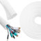 Nexhyp 16ft/5M White Cable Tidy Cord Protector - 10mm Cable Sleeve for TV/PC, Wire Covers for Cables, Pet-Safe Wire Protector for Home and Office Cable Management