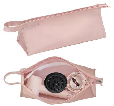 Bdfgh Travel Case Storage Bag for Dyson Airwrap and Shark Flexstyle Air Styling, Hairdryer Case Portable Water Resistant Carrying Bag Organizer for Dyson Supersonic &Accessories (Pink - Triangular)