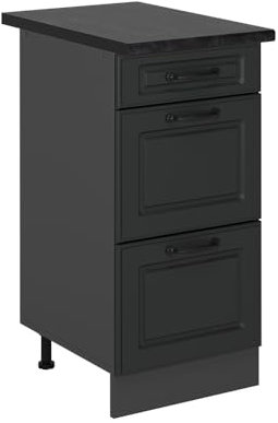Vicco Mueble bajo de Cocina R-Line, Antracita casa de Campo, 40 cm con cajones, ET Antracita