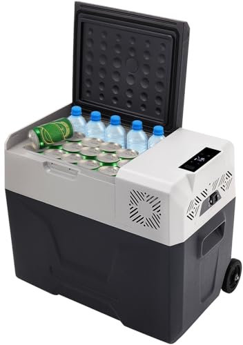 Furvveerr Frigorifero per Auto Compressore 40L Frigorifero Elettrico Portatile Frigo da Viaggio 12V-14V,120V-240V Frigoriferi per Auto Frigo Gamma di Raffreddamento -20℃-20℃ per Campeggio,Camion