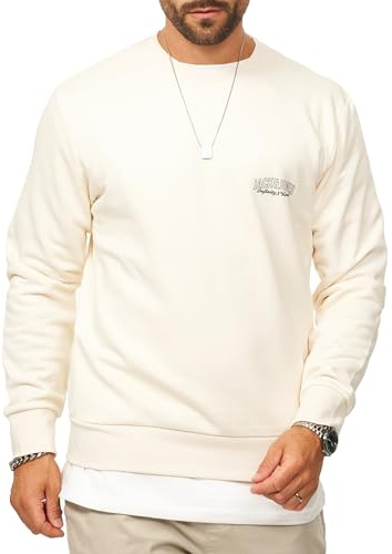 JACK & JONES Herren Sweatshirt mit Rundhals Crewneck Pullover Sweater für Männer im Regular-Fit - JJ24756-ANTWHI-M