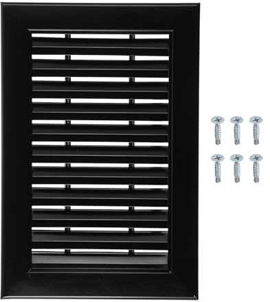 QUARKZMAN Aluminium Luftgitter 30 x 20 cm Öffnungsmaß 25 x 15 cm Schwarz