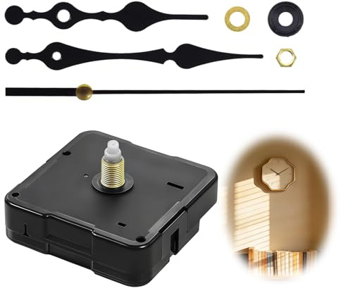Wefaly Uhrwerk für Wanduhr Lautlos, Quarz Uhrwerke zum Selbsteinbau mit Zeiger, Geräuschloses Uhrenwerk Ersatzteile für DIY Basteluhr, Reparatur Set mit Schwarzem Sekundenzeiger
