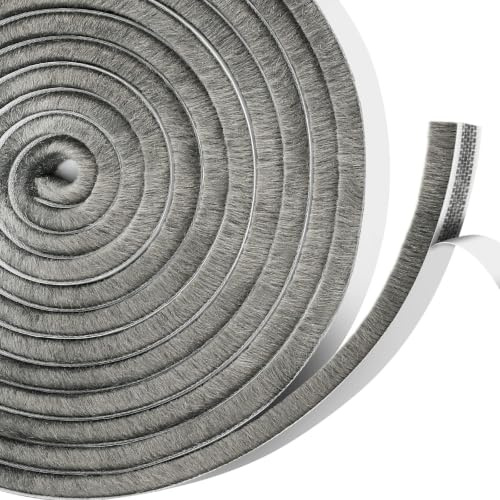 Huilaimi Draught Excluder for Doors/Windows, Fits Any Even/Uneven Gap 4-8mm | Energy Saving, Door Window Seal Strip - Blocks Cold Air/Noise/Dust, Self-Adhesive Easy to Install, 25m x 9mm x 9mm, Grey
