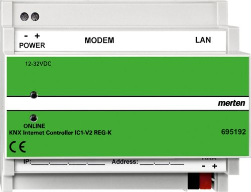 Merten 695192 KNX Internet Controller IC1-V2 REG-K, merten@home, ISDN, lichtgrau