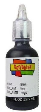 Scribbles 3D Fabric Paint 1oz-Shiny - Black