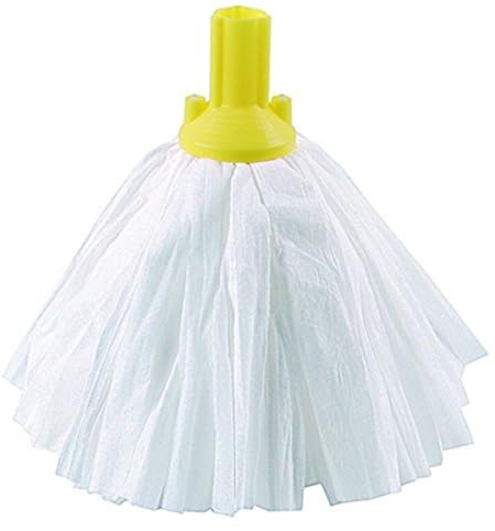 Exel PSYE1210P Standard Big Mop, White and Yellow (Pack of 10)
