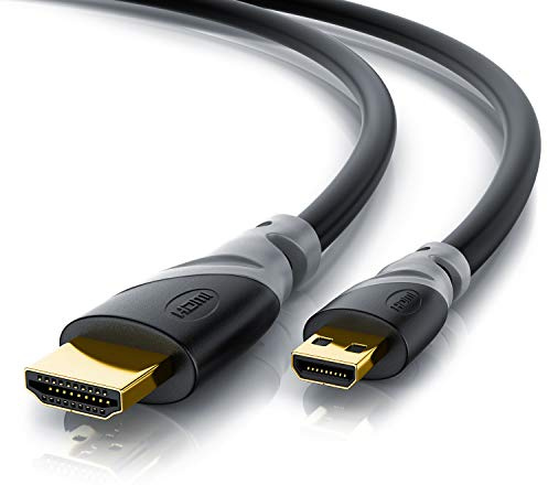CSL - 4k Micro HDMI 2.0 Kabel - 2m - HDMI auf HDMI - 4k 60Hz - High Speed Micro HDMI Kabel mit ECHT 3D und Ethernet Unterstützung - Full HD, 4K Ultra HD, HD Ready, 3D