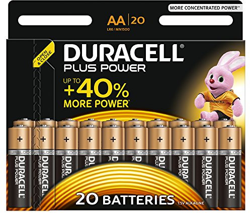 Duracell Alkaline Plus Power AA Battery 20 Batteries
