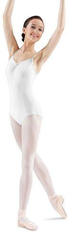 Mirella Maillot de Baile para Mujer, con Costuras Frontales, Talla M, Color Blanco