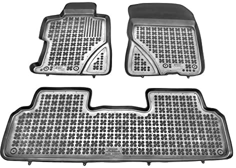 REZAW PLAST 200908 Fußmatten Set Gummimatten Vorne und Hinten Matten schwarz Kompatibel mit HONDA CIVIC VIII Stufenheck FD, FA