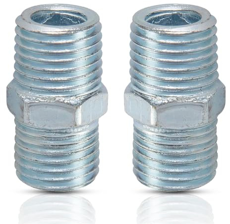 Dapetz ® Equal Union Connector 1/4 BSP Taper Thread Double Male Equal Union Air Line Hose Connector Airline Fitting Joins 2 Female Connector Coupler