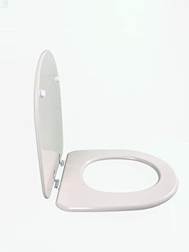 Asiento Jacob Delafon - Altair E6374 - Asiento con tapa bisagra cromada. Color blanco