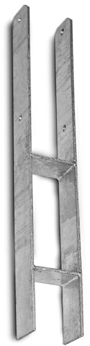 feuerverzinkte H-Anker, Pfostenträger, Pfostenanker, Pfostenschuhe, Carport, H-Träger, ohne Schrauben (Länge: 600mm, Gabelweite: 101mm)