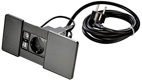 Kopp 939618017 VersaPAD Einbausteckdose, IP20, 3400 W, Schwarz